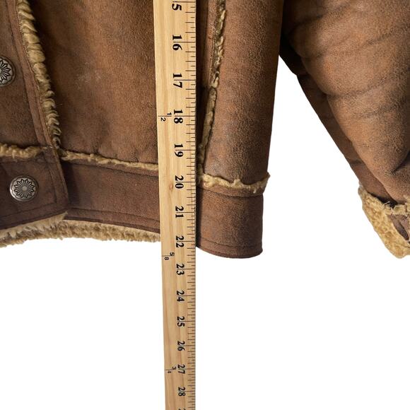 Alf Women's Size Medium Sherpa Brown Western Button Up Jacket - Picture 11 of 11